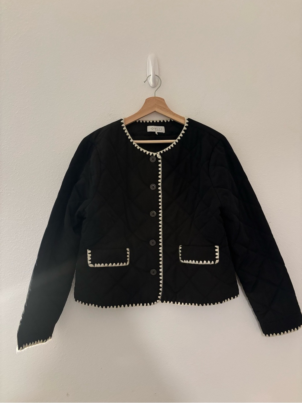 Wayf Whipstitch Quilted Buttoned Jacket